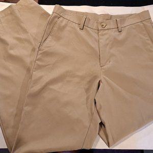 Haggar Men's Tan Straight Dress Pants